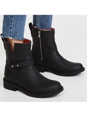 EUC Rag & Bone Moto Rain Boots Black Size 7